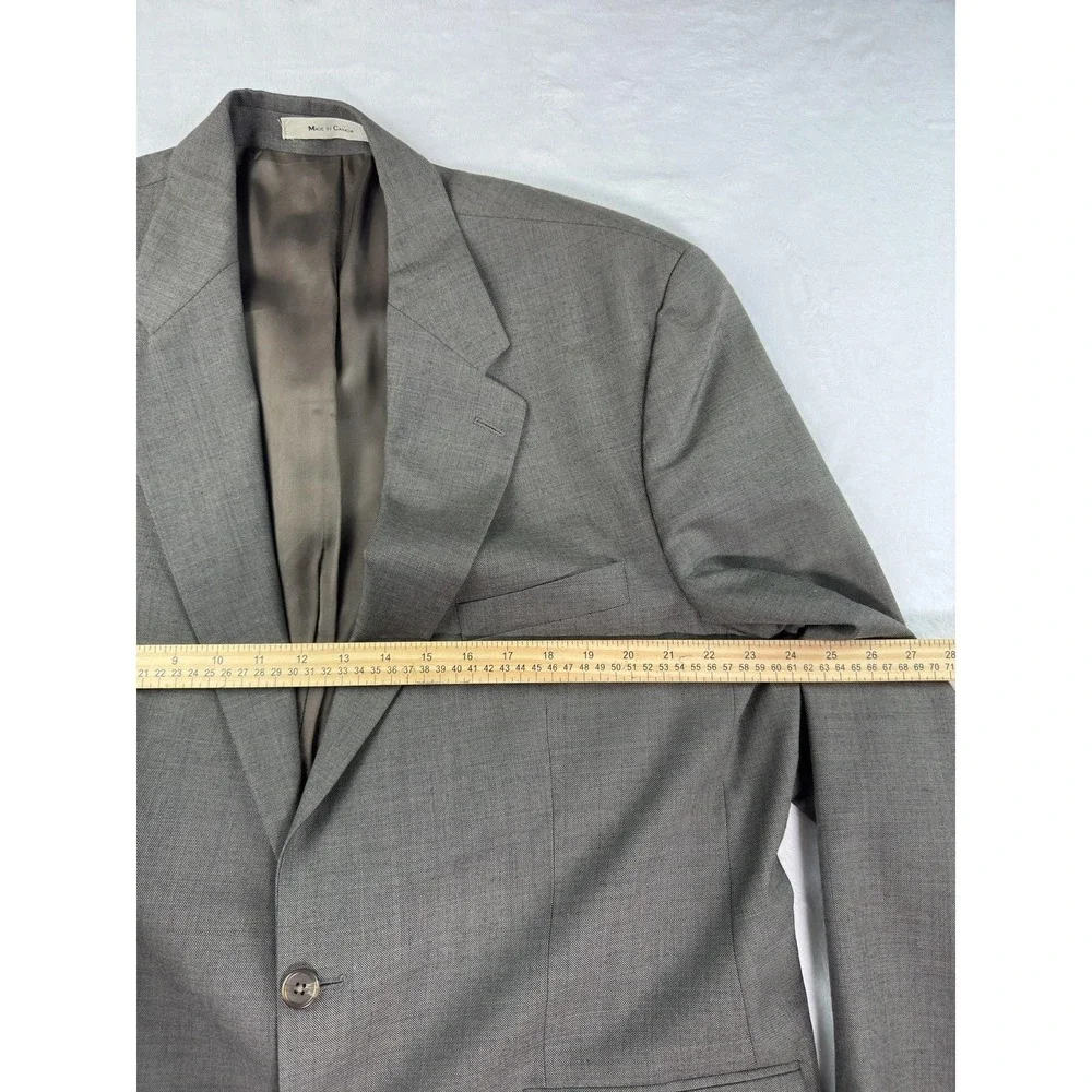 Ralph Lauren Suit Jacket Mens 46‎ Long Gray Wool Two Button Dillard's Classic